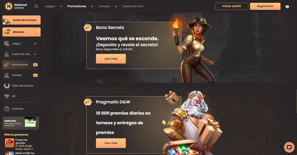 c贸digo promocional en National Casino